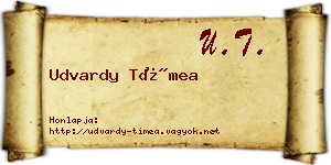 Udvardy Tímea névjegykártya